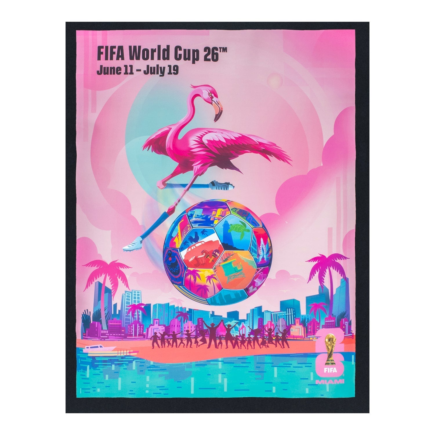 FIFA World Cup 2026™  Miami Poster Black T-Shirt - Unisex