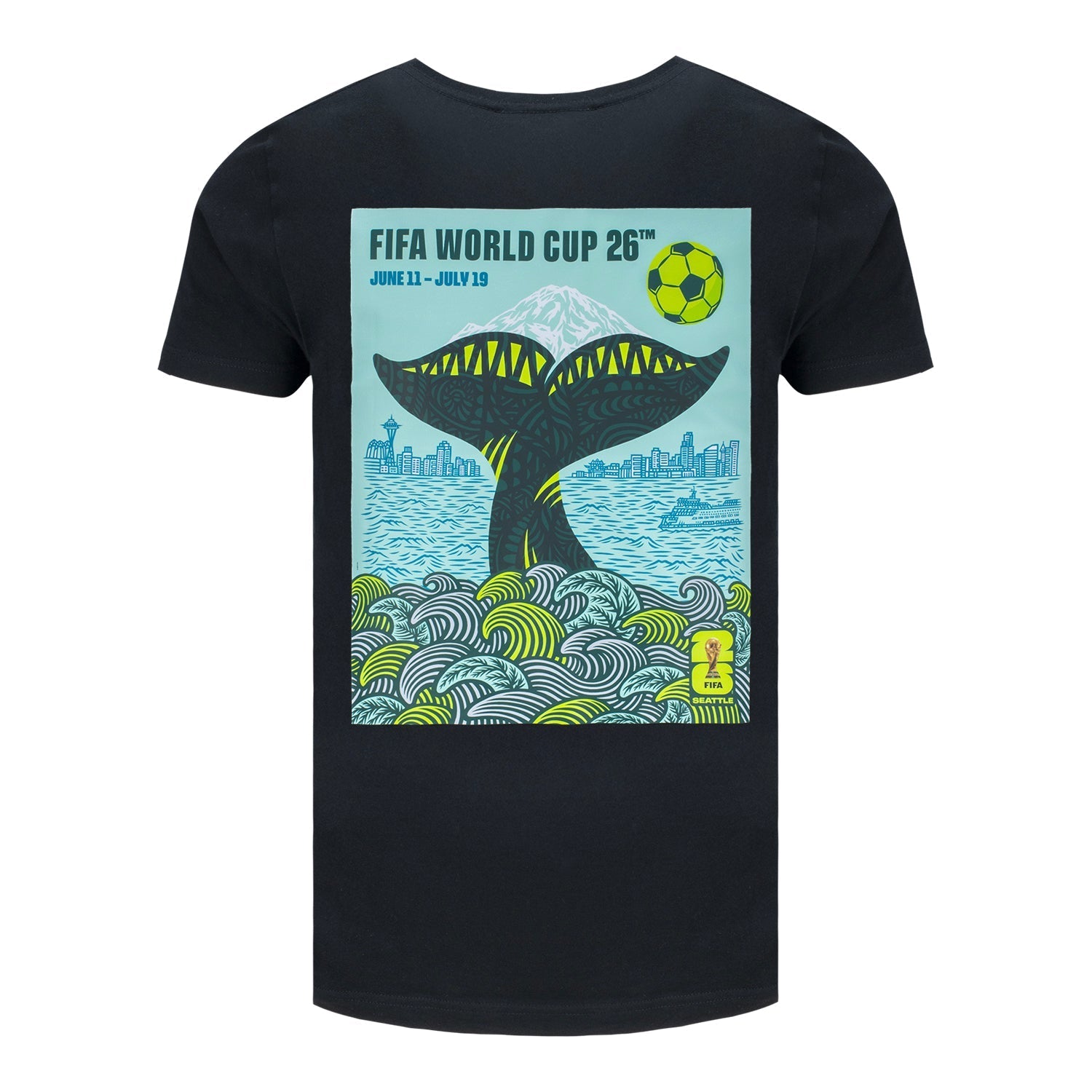 FIFA World Cup 2026™  Seattle Poster Black T-Shirt - Unisex