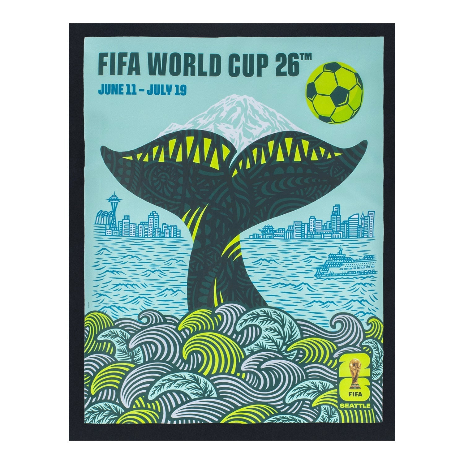 FIFA World Cup 2026™  Seattle Poster Black T-Shirt - Unisex