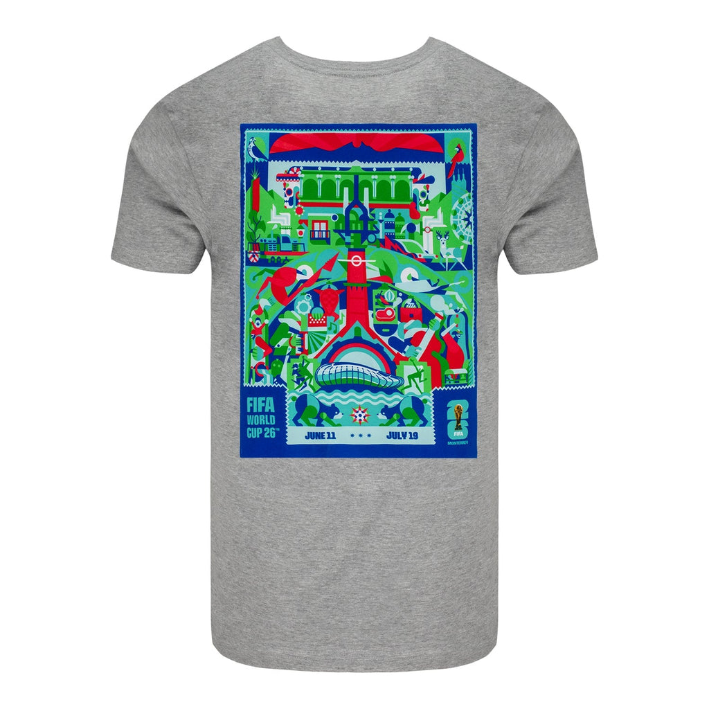 FIFA World Cup 2026™  Monterrey Poster Grey T-Shirt [ESP] - Unisex