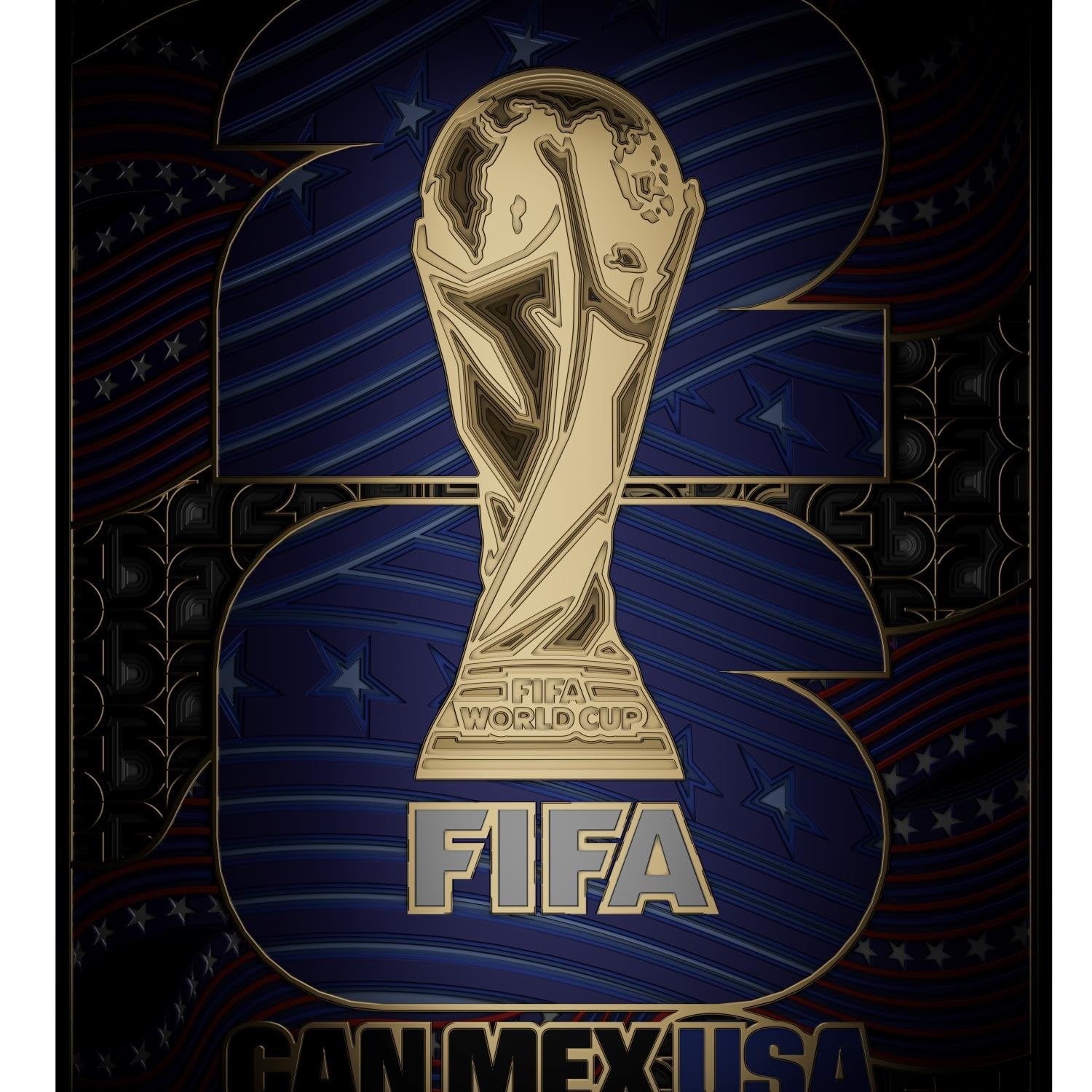 FIFA World Cup 2026™  USA Host Country Emblem 3D Wood Art Frame