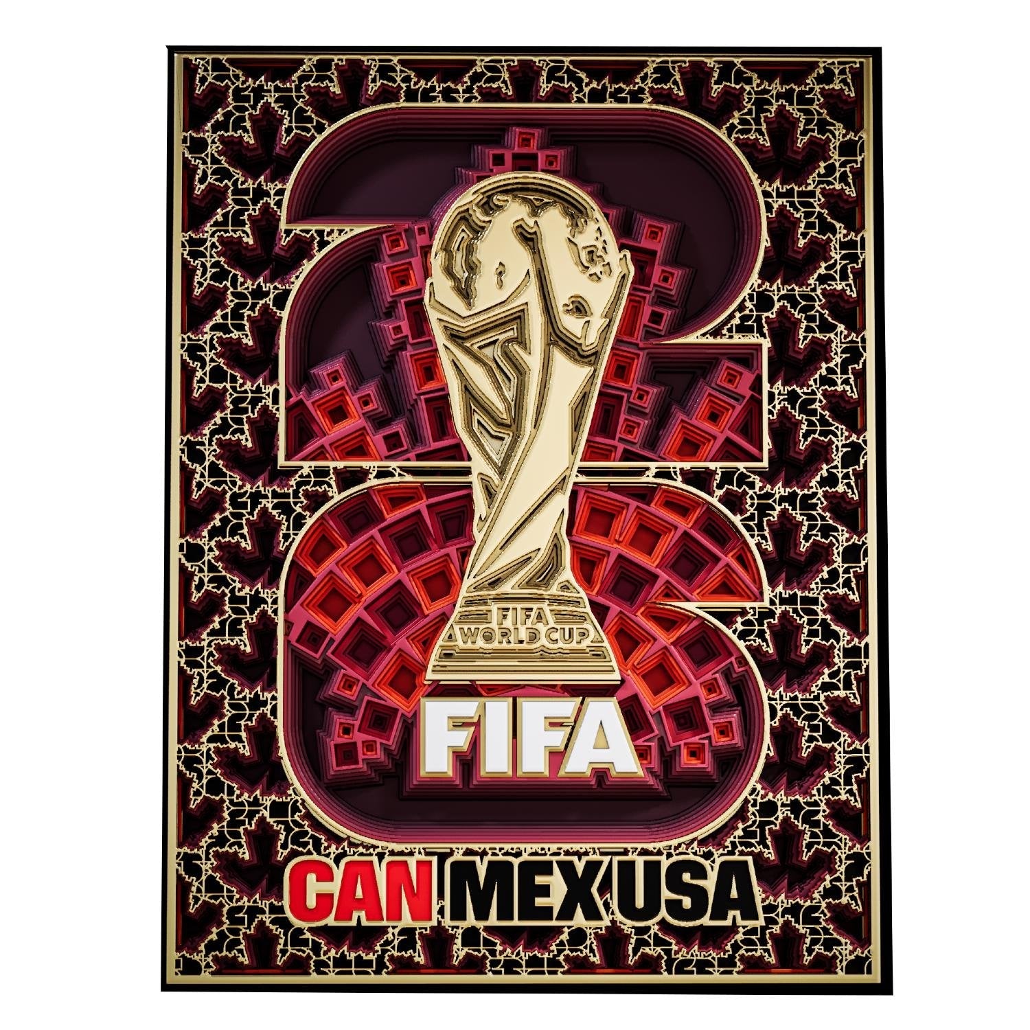 FIFA World Cup 2026™  Canada Host Country Emblem 3D Wood Art Frame